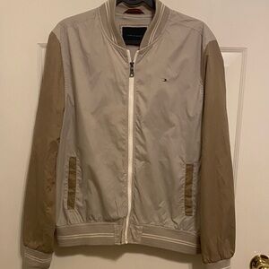Tommy Hilfiger Men's Light Beige and Brown Bomber Jacket